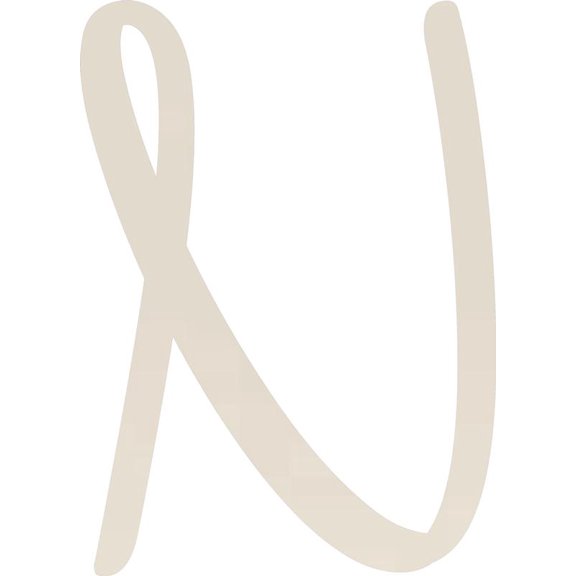 Acrylic Letter N Script, 3'' Tall White Alphabet Craft, Color Options