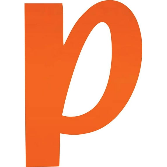 Acrylic Letter P Icebold, 4'' Tall Fluorescent Orange Custom Wedding Plastic Letters, Reception Alphabet Sign