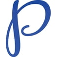 thumbnail image 1 of Acrylic Letter P Script, 3'' Tall Transparent Dark Blue Alphabet Craft, Color Options, 1 of 5