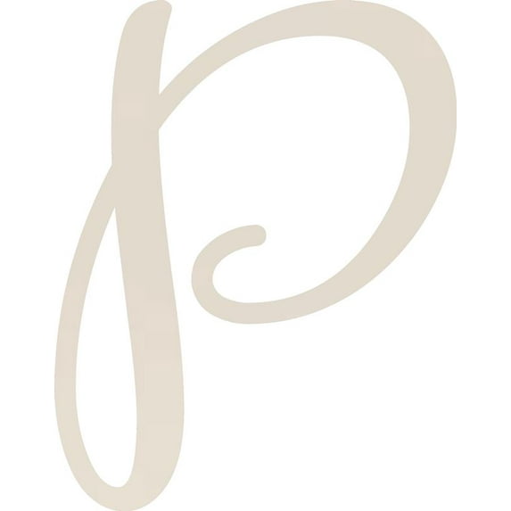 Acrylic Letter P Script, 3'' Tall White Alphabet Craft, Color Options