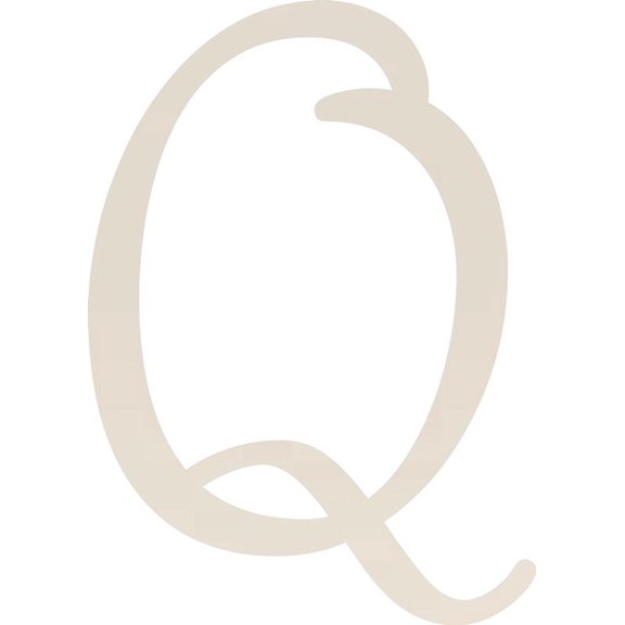 Acrylic Letter Q Script, 3'' Tall White Alphabet Craft, Color Options