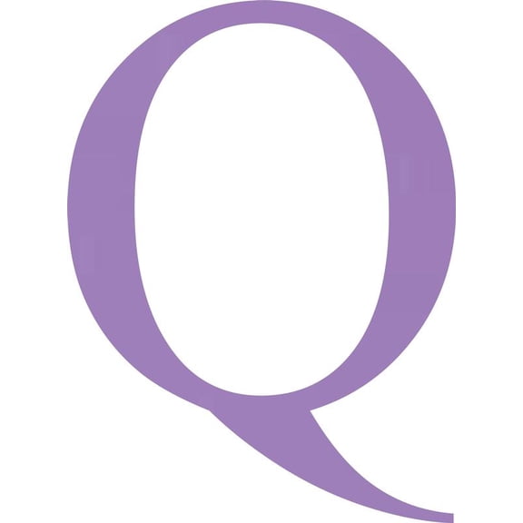 Acrylic Letter Q Times, 6'' Tall Lavender Acrylic Alphabet Letters, Choose Color Option