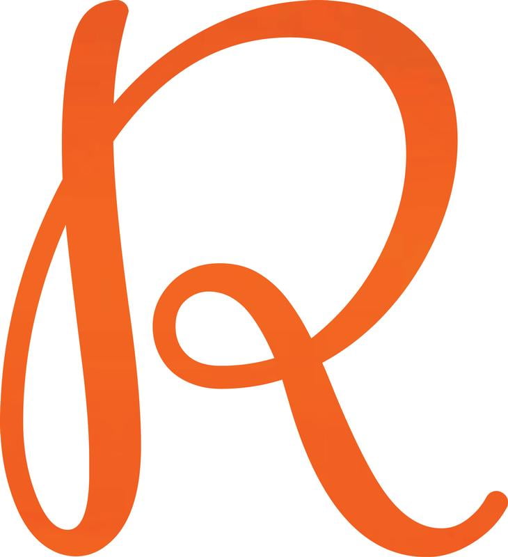 Acrylic Letter R Script, 3'' Tall Fluorescent Orange Alphabet Craft ...