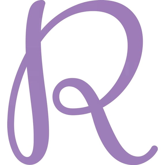 Acrylic Letter R Script, 3'' Tall Lavender Alphabet Craft, Color Options