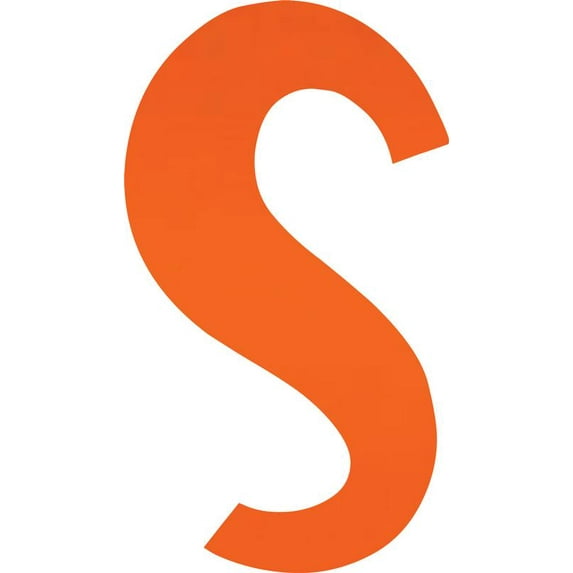 Acrylic Letter S Bold, 1'' Tall Fluorescent Orange Small Acrylic Plastic Letter, Color Choices, Reception