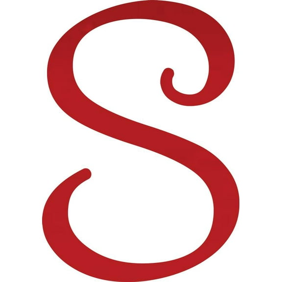 Acrylic Letter S Script, 3'' Tall Transparent Red Alphabet Craft, Color Options