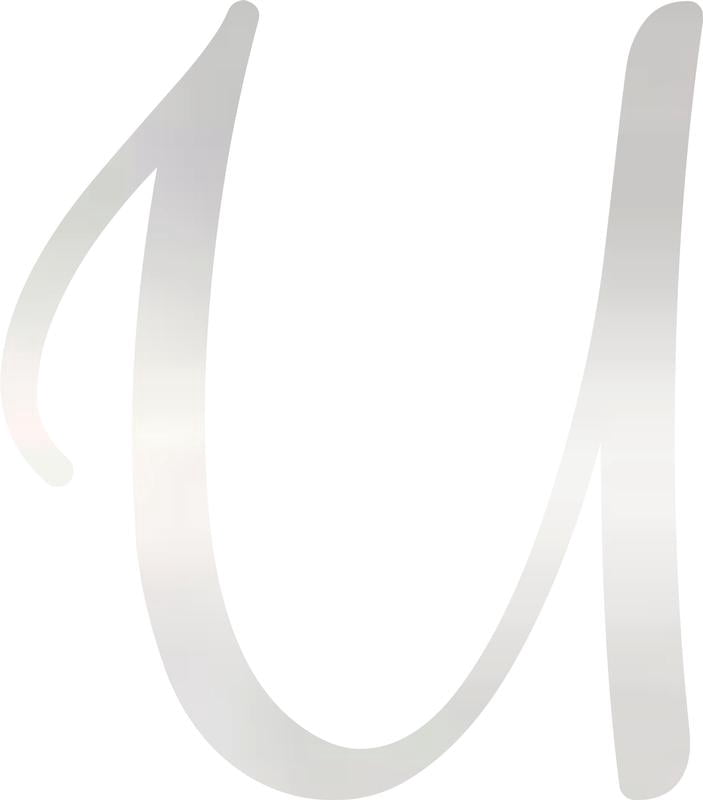Acrylic Letter U Script, 3'' Tall Clear Alphabet Craft, Color Options ...
