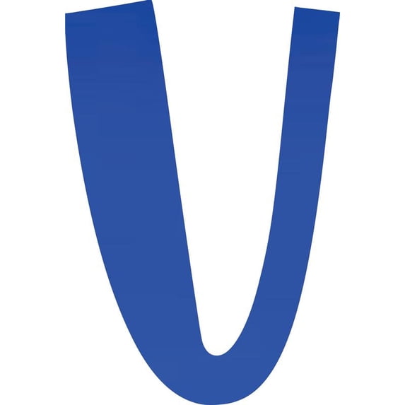 Acrylic Letter V Icebold, 3'' Tall Transparent Dark Blue Wedding Acrylic Letters, Blank Color Options