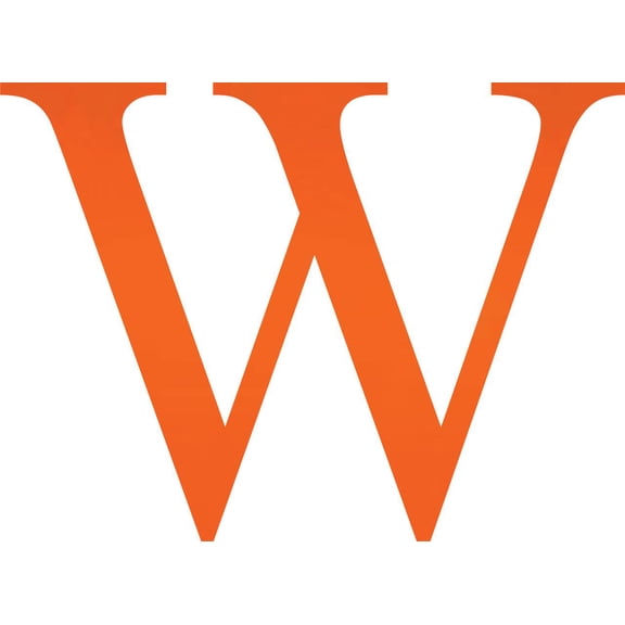 Acrylic Letter W Times, 8'' Tall Fluorescent Orange Custom Acrylic Letters, Choose Color Option