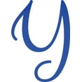 thumbnail image 1 of Acrylic Letter Y Script, 3'' Tall Transparent Dark Blue Alphabet Craft, Color Options, 1 of 5