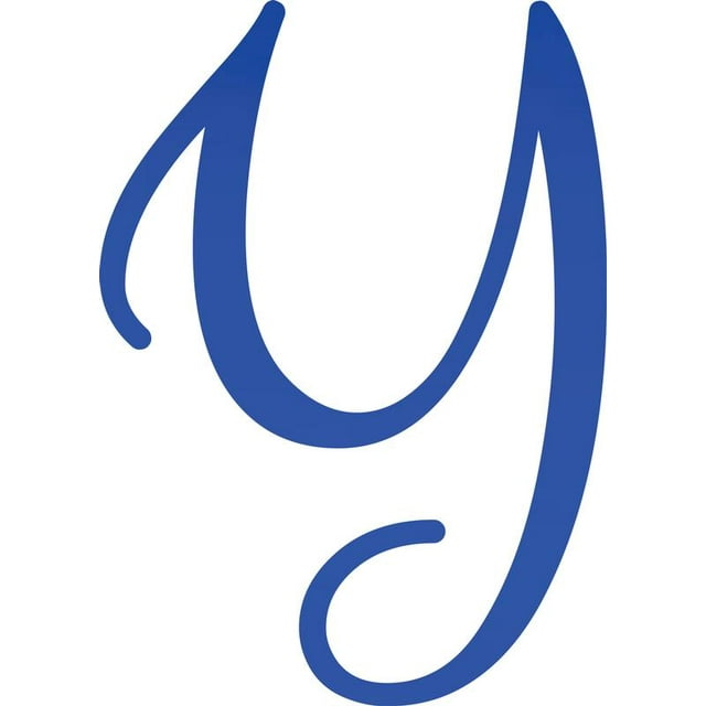 Acrylic Letter Y Script, 3'' Tall Transparent Dark Blue Alphabet Craft, Color Options
