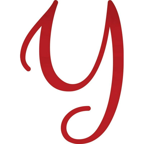 Acrylic Letter Y Script, 3'' Tall Transparent Red Alphabet Craft, Color Options