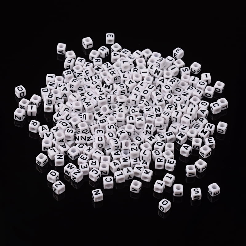 Acrylic Letter beads Cube 6mm in diameter about 2600pcs hole: about 3.2mm 2600pcs/500g DIY