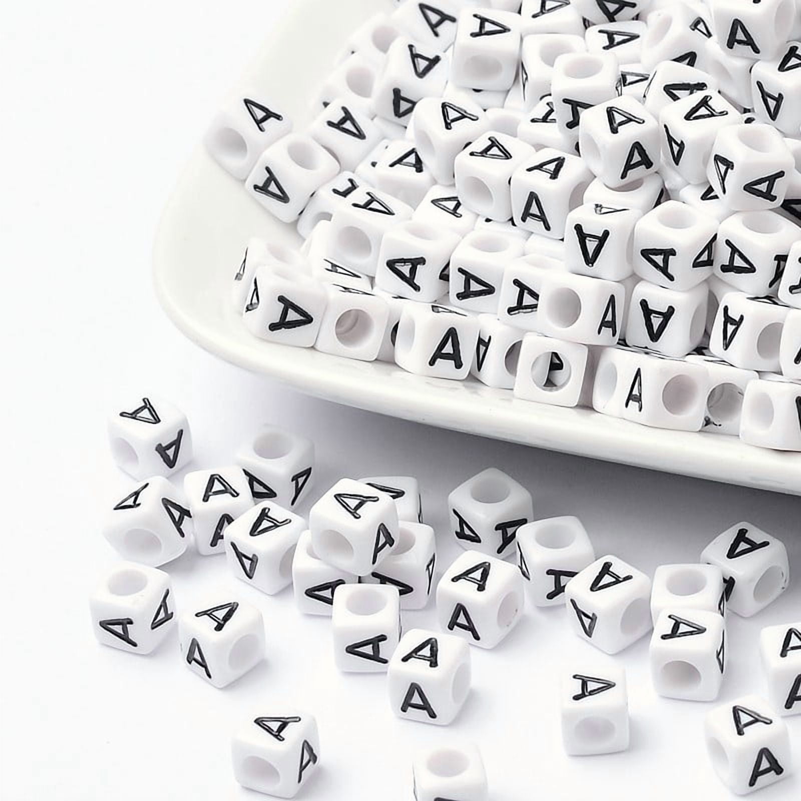 Acrylic Letter beads Letter A Cube 6mm in diameter about 2600pcs hole: about 3.2mm 2600pcs/500g