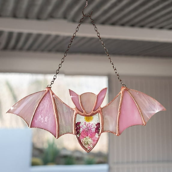 Acrylic Light Catcher Window Wall Hanging Garden Decor Handmade Suncatcher Prism Ornament for Indoor Outdoor Home Decoration Bat Design 2D Acrylic Wall Art Decorative Hanging Piece