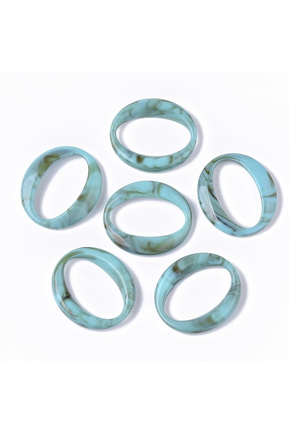 Acrylic Linking Rings Imitation Gemstone Style Oval Light Sea Green 39.5x34.5x6.5mm Inner Diameter: 33x18.5mm about: 172pcs/500g