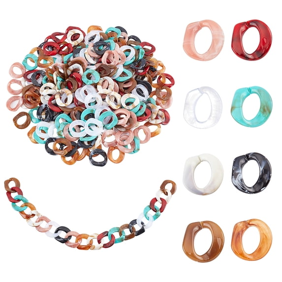Acrylic Linking Rings Quick Link Connectors Imitation Gemstone Style ...