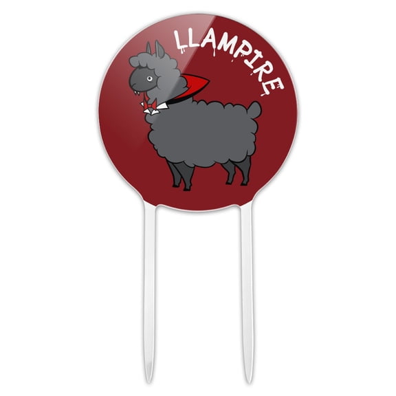 Acrylic Llampire Llama Vampire Funny Cake Topper Party Decoration for Wedding Anniversary Birthday Graduation