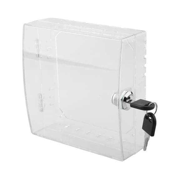 Acrylic Lockable Thermostat Guard Box with Transparent Cover and 2 Security Keys for Wall Mounted Programmable Thermostats in Home or Office, 16x15x6 cm
