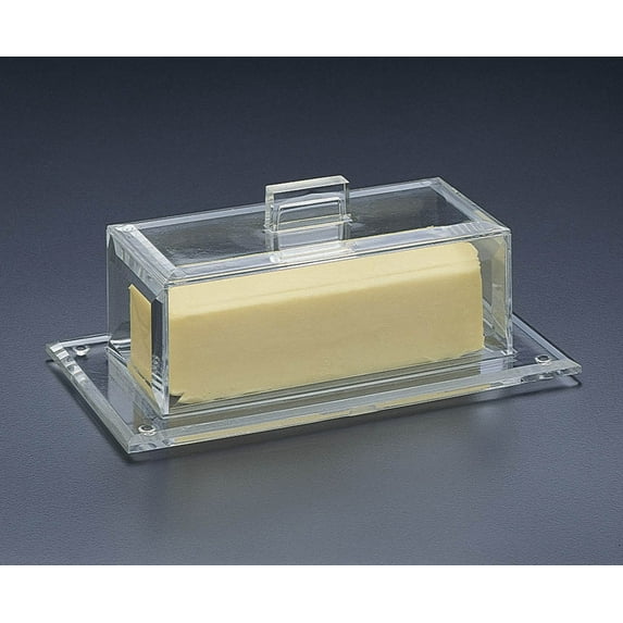 Acrylic Lucite Butter Dish With Cover 6 5/8 x 3 5/8 x 2 1/2"
