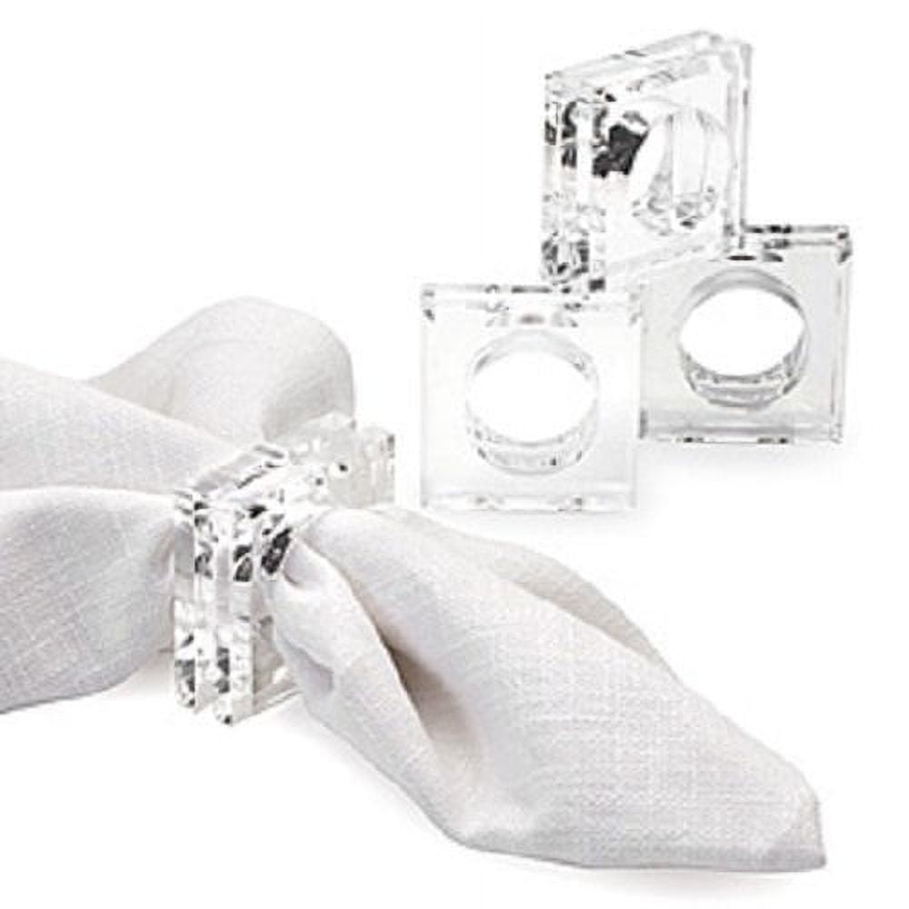 Clear acrylic store napkin rings