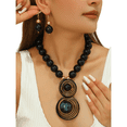 thumbnail image 1 of Acrylic Lucky Bead Pendant Necklace and Earring Set Fashion Costume Accessories for Women Colorful Resin Bib Necklace and Earrings for Weddings Parties Everyday Wear, 1 of 3