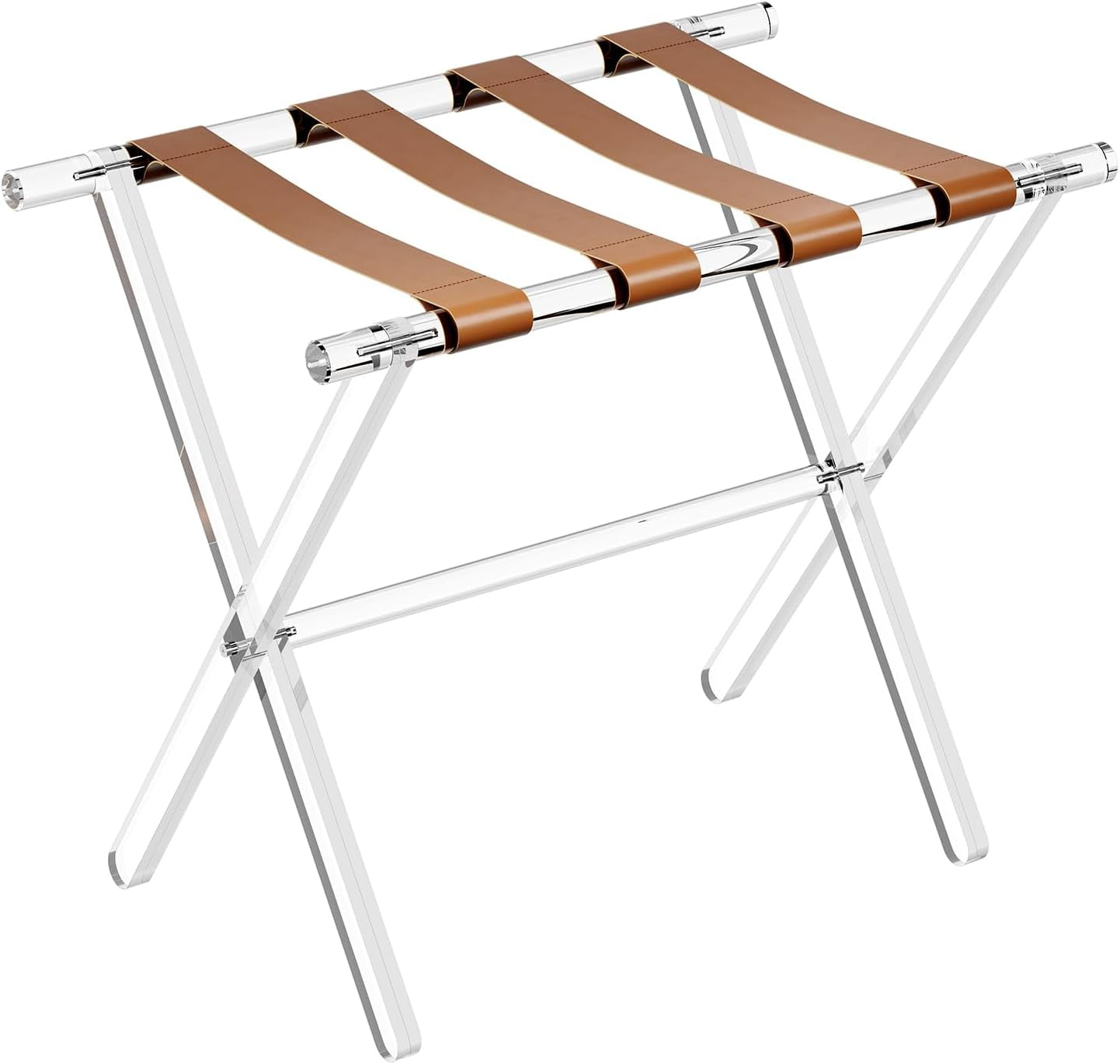 Acrylic Luggage Rack for Guest Room - Foldable Suitcase Stand with