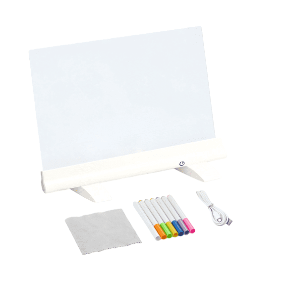 Acrylic Glow Display Board for Art and Writing - Luminous LED Light Board for Mesmerizing Messages and Erasable Whiteboard Craft