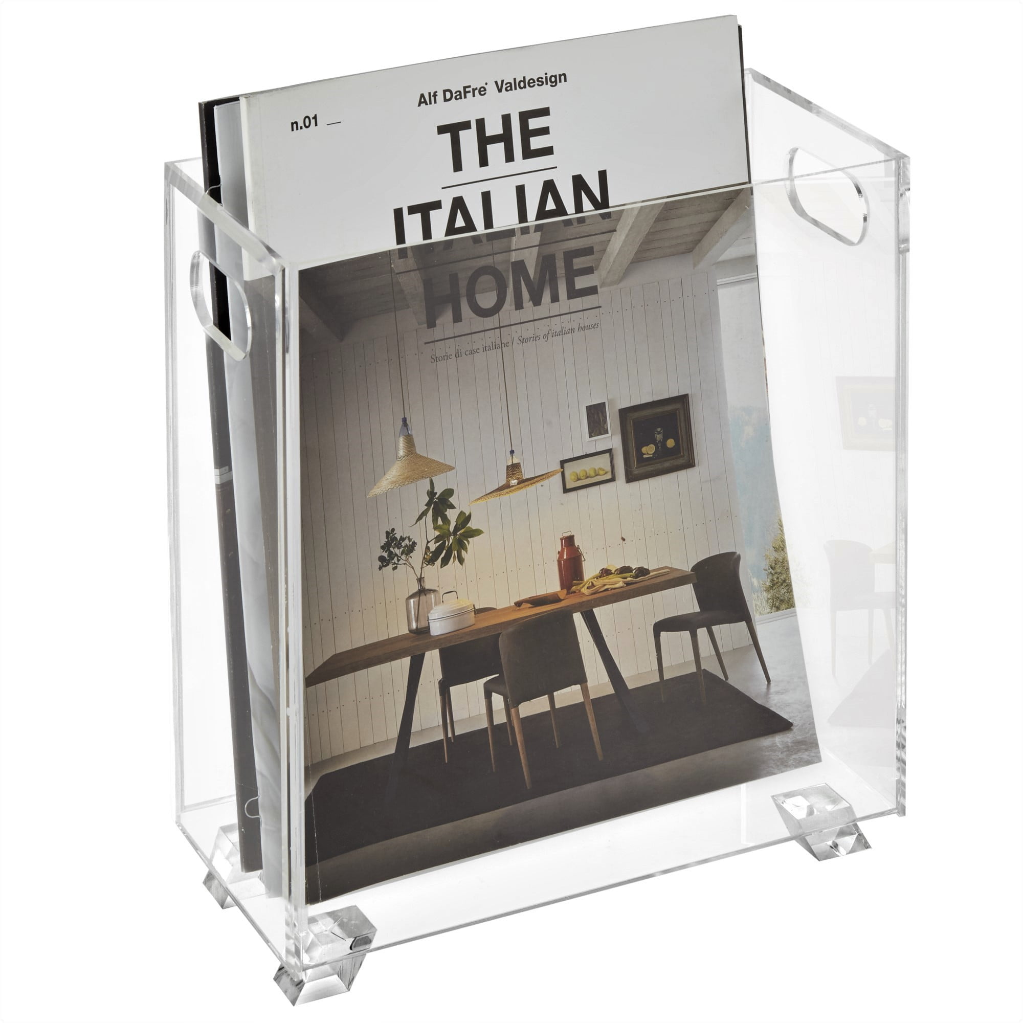 Crystal Clear Acrylic Rectangular Magazine Holder