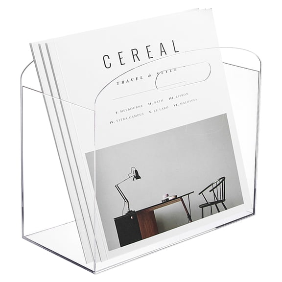 Acrylic Magazine Holder Transparent Acrylics Newspaper Magazines Stand Organizer with handles Rectangle Acrylic File Storage Book Basket Box
