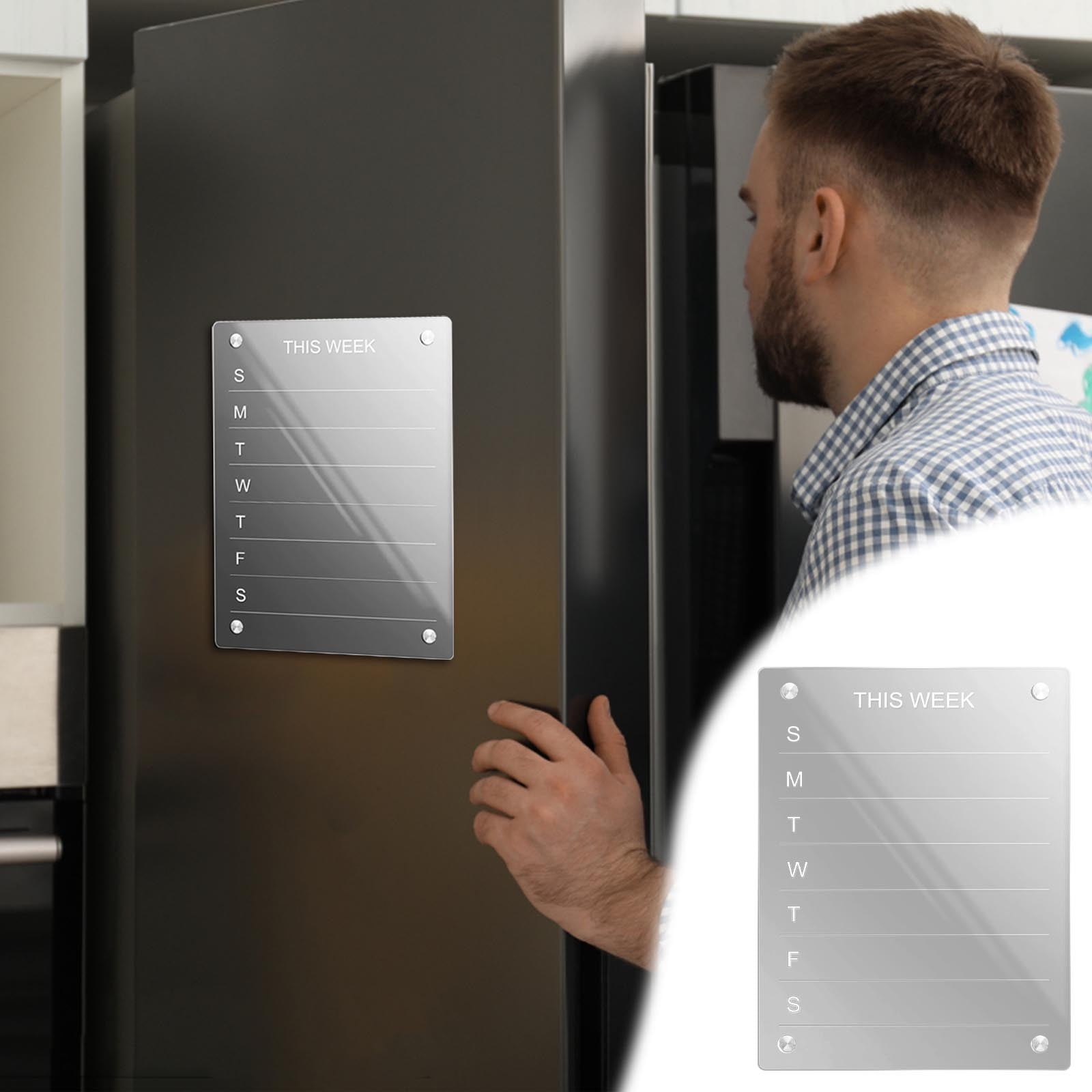 Acrylic Magnetic Calendar Board For Fridge Drys Erasable Calendar