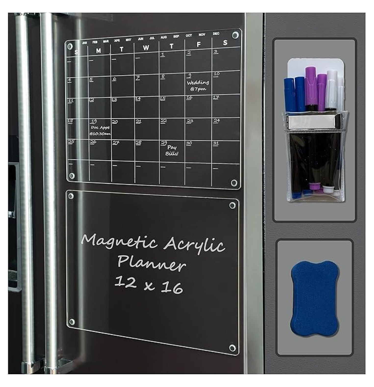 Acrylic Planning Board Clear Magnetic Daily Calendar Magnet Dry Erase - View #10