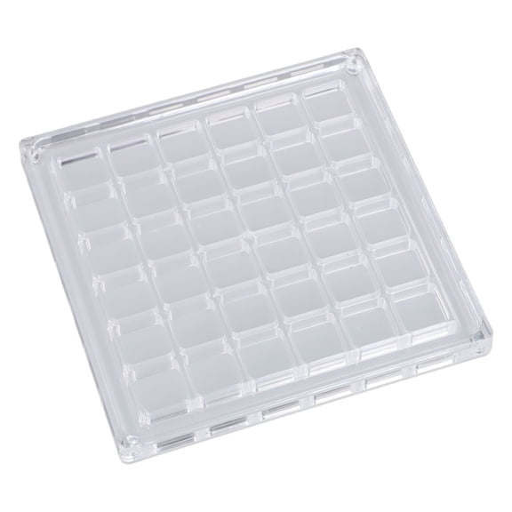 Acrylic Magnetic Seashell Display Box Transparent Shell Storage Case Diamond Organizer 36 Grids 12x12cm Clear-square