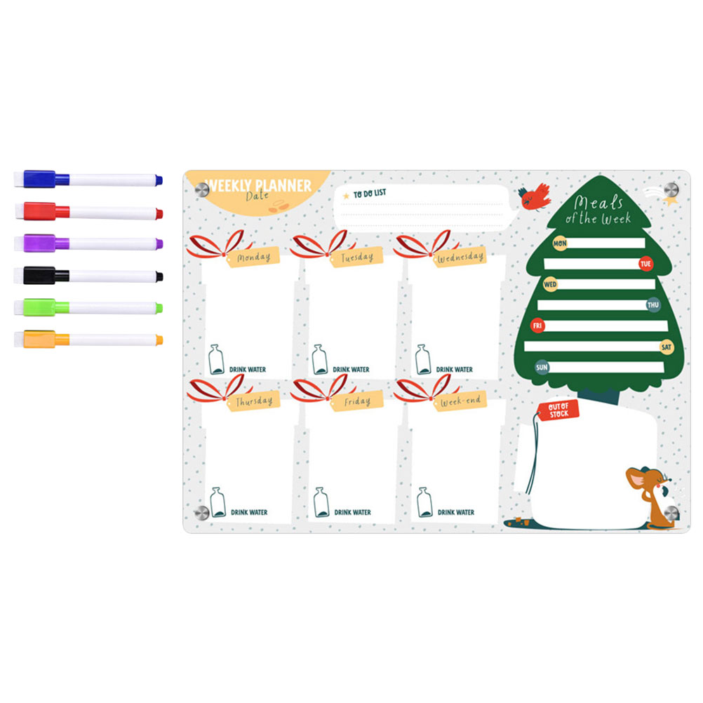 Acrylic Weekly Planner Note Board Calendar Pads Clear Fridge Message for Refrigerator