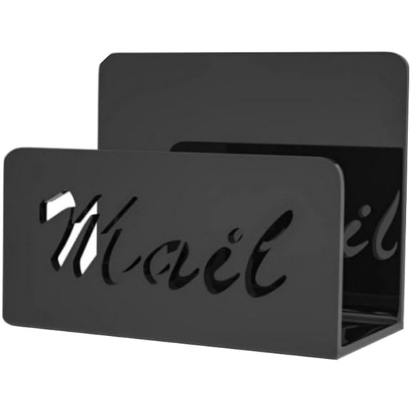 Acrylic Mail Holder Black Envelope Holder for Desk Countertop Letter Sorter Desktop File Paper Rack Organizer for Home Office