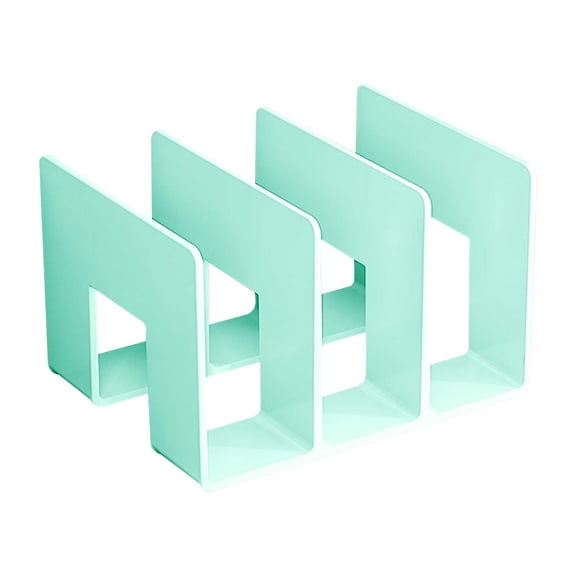 Acrylic Mail Holder, Clear Multifunction Desk Organizer with Divider, Vertical Letter Sorter for Desktop, 3 Compartments Modern Office Home Envelope Organizer for Bill,Document,Notebook(Green)