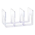 thumbnail image 1 of Acrylic Mail Holder, Clear Multifunction Desk Organizer with Divider, Vertical Letter Sorter for Desktop, 3 Compartments Modern Office Home Envelope Organizer for Bill,Document,Notebook(Clear), 1 of 5