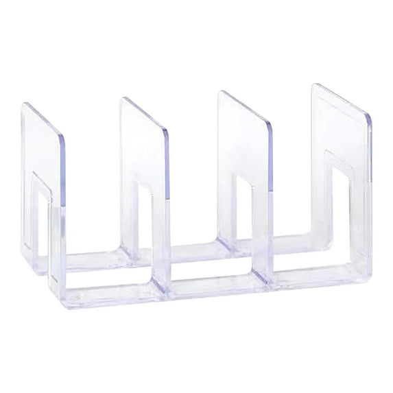 Acrylic Mail Holder, Clear Multifunction Desk Organizer with Divider, Vertical Letter Sorter for Desktop, 3 Compartments Modern Office Home Envelope Organizer for Bill,Document,Notebook(Clear)