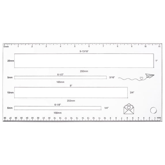 Acrylic Mailmate Shipping Guide Measuring Tool for USPS Clear 286x140x5mm