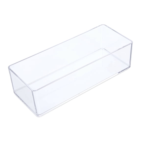 Acrylic Makeup Brush Box, Transparent Cosmetic Organizer for Bathroom Drawer Organizer Table Cosmetic Sundries Classification(Single Grid)