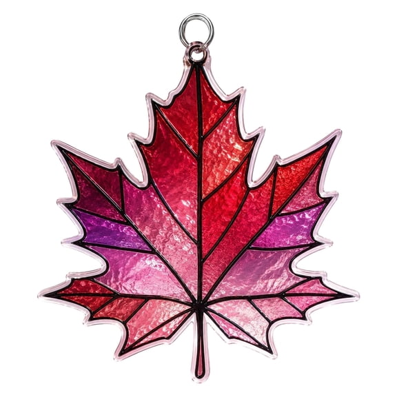 Acrylic Maple Leaf Suncatcher Tree Ornament, Artificial Fall Leaf Hanging Pendant, Window Decor, Autumn Harvest Ornament for Thanksgiving Indoor and Outdoor Home Decoration
