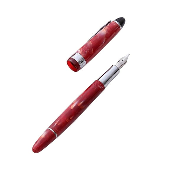 Acrylic Marble Fountain Pen - Vintage Style Writing Instrument with Gold-Plated Smooth Nib, Handcrafted Celluloid Design for Calligraphy & Gift (Refillable, Ink Not Included)