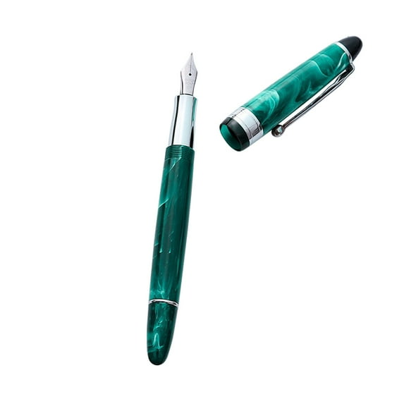 Acrylic Marble Fountain Pen - Vintage Style Writing Instrument with Gold-Plated Smooth Nib, Handcrafted Celluloid Design for Calligraphy & Gift (Refillable, Ink Not Included)