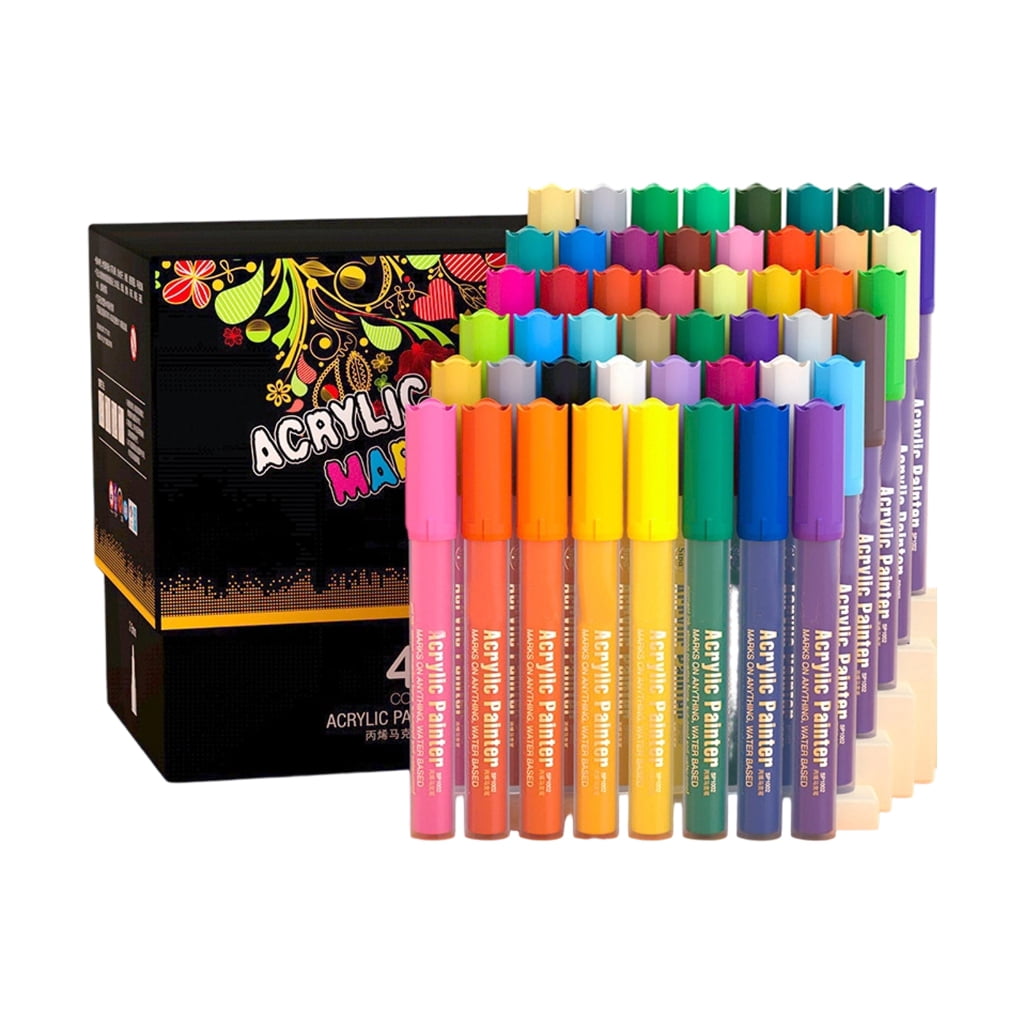 Acrylic Marker 8/12/24/36/48 Color Water Based Inks Acrylic Paint Pen for Painting on Ceramic Glass Fabric Scrapbooking