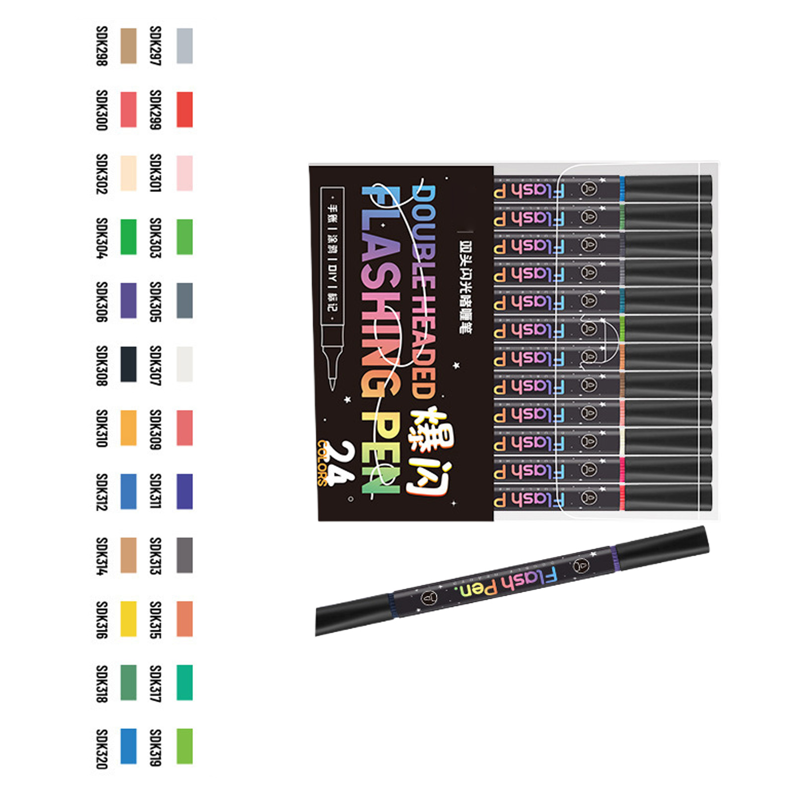 Acrylic Marker Pen Double Tip Glow in Dark Markers for Night Writing and Artistic Creation with Smooth Flowing