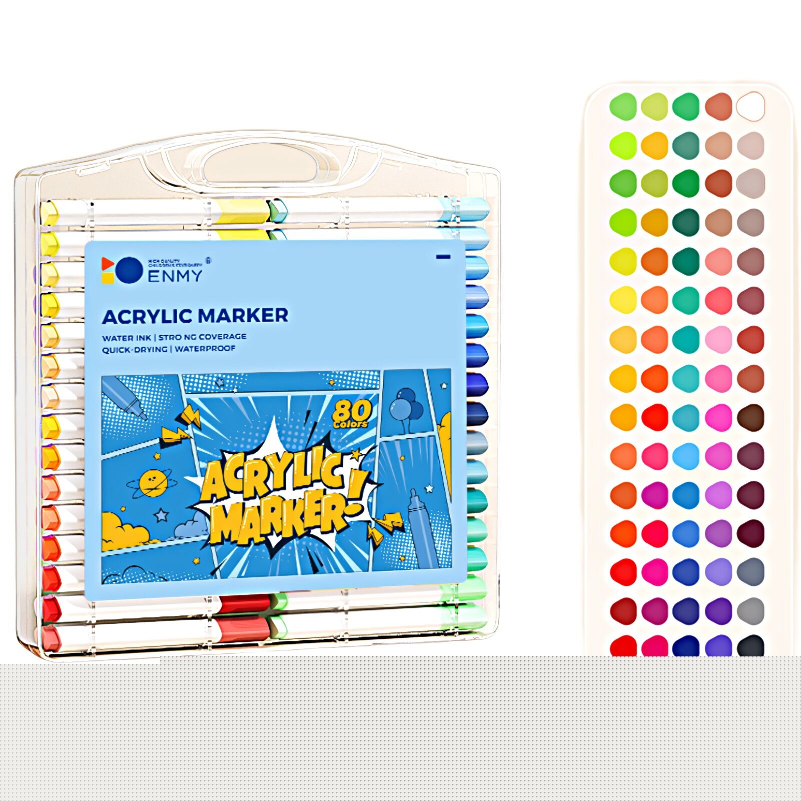 Acrylic Markers Set 80 Colours Art Craft Gift Holiday-related Dual Brush Pens for Coloring Colored Pens Drawing Pens Markers for Books Journaling Pens Water-Based Ink Quick-Drying Waterproof