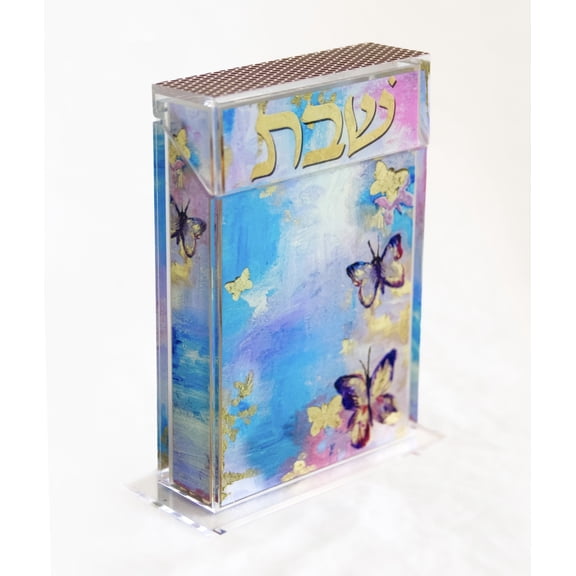 Acrylic Match Box with Gold Tipped matches - Butterflies