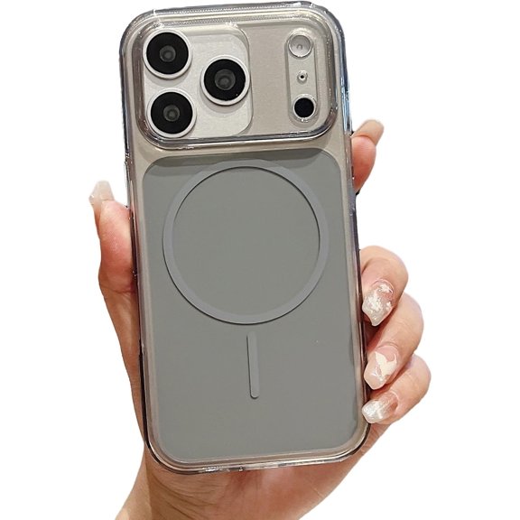 Acrylic Matte Magnetic Phone Case for iPhone, Compatible with (Gray,iPhone 16 Plus)