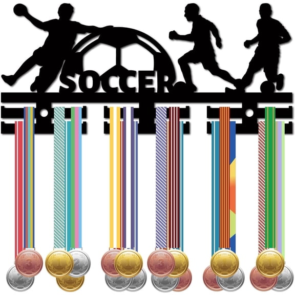 Acrylic Medal Holder Medal Display Hanger Rack Medal Holder Frame with Standoff Pins Football 130x290x10mm Hole: 8mm Material Acrylic
