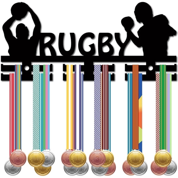Acrylic Medal Holder Medal Display Hanger Rack Medal Holder Frame with Standoff Pins Rugby 130x290x10mm Hole: 8mm